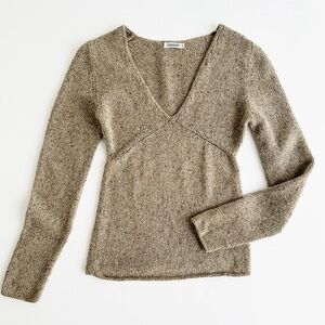 Chaiken Merino Wool Cashmere Sweater plunge neckline Small